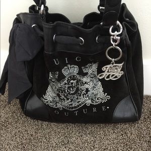 Black velour Juicy Couture bag